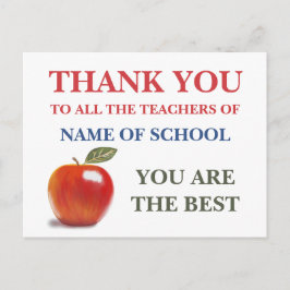 Postal Gracias Profesores, Eres La Mejor Manzana Roja