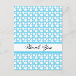 Postal Gracias, puntos azules claros