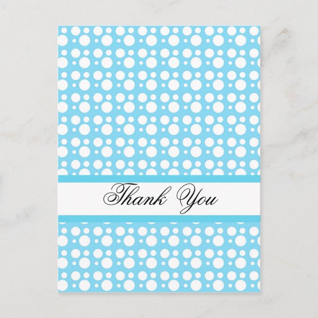 Postal Gracias, puntos azules claros (Anverso)