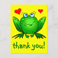 Gracias Rana Verde Adorable Corazones Amarillos