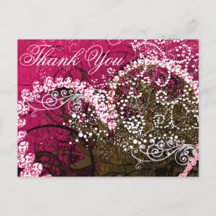 Postal Gracias Rasberry Hearts - - Personalizado