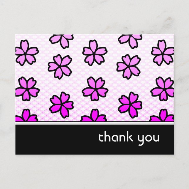 Postal gracias : retro floral : (Anverso)