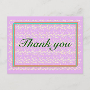 Postal Gracias ~ribbon heart púrpura~