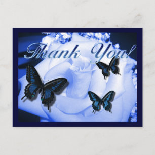 Postal Gracias Rosa y mariposas