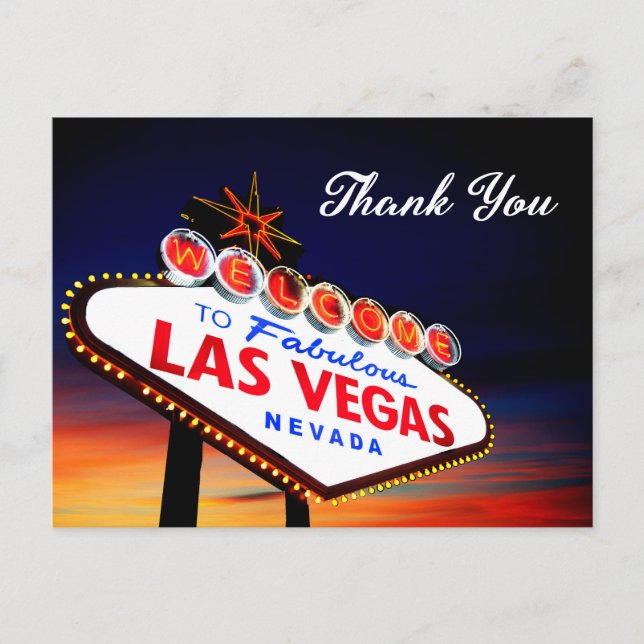 Postal Gracias - Rótulo fabuloso de Las Vegas Nevada (Anverso)