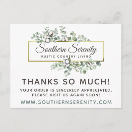 Postal Gracias Rustic Southern Cotton 4-Photo