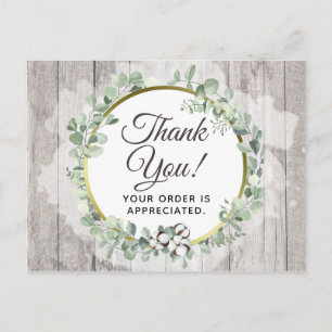 Postal Gracias Rústico Southern Watercolor Cotton