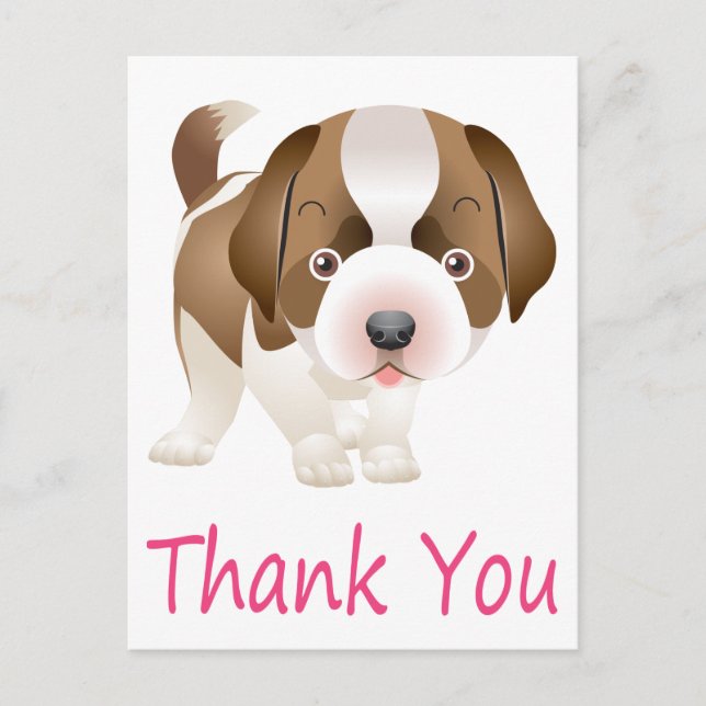 Postal Gracias San Bernard Puppy Dog Post Card (Anverso)