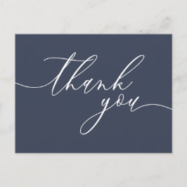 Postal Gracias simple minimalista navy