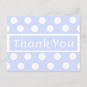 Postal Gracias Sky Blue & White Lunares - Boda