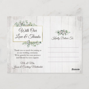 Postal Gracias Southern Cotton 3-Fotos Boda