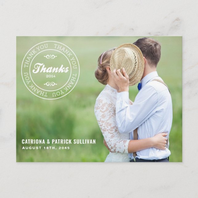 POSTAL GRACIAS STAMP 2014 | BODA GRACIAS POSTCARD (Anverso)