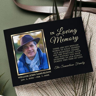 Postal Gracias Sympathy Funeral Memorial Gold FOTO