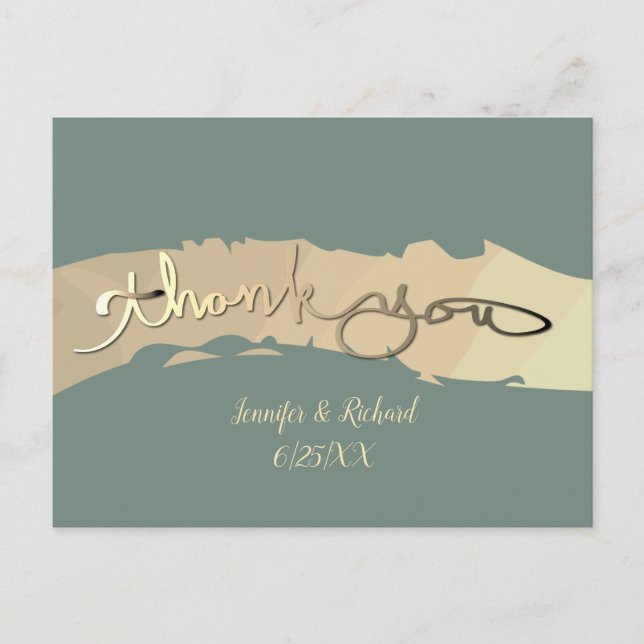 Postal "¡Gracias!" Texto manuscrito (Anverso)