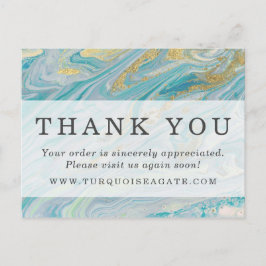 Postal Gracias Turquoise Gold Agate Stone Geode Coupon