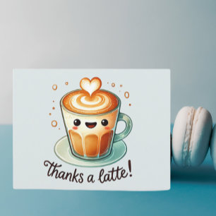 Postal Gracias un Latte de Pun