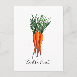 Postal Gracias un Montón de Zanahorias Naranja Verdura