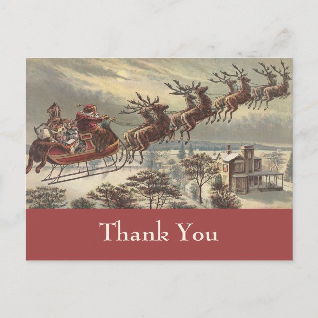 Postal Gracias Vintage de Navidad (Anverso)
