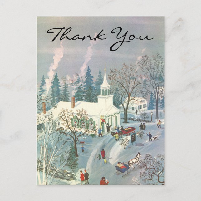 Postal Gracias Vintage de Navidad (Anverso)