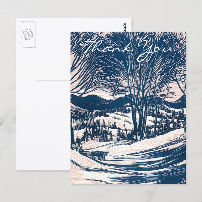 Postal Gracias Vintage de Navidad (Anverso / Reverso)