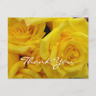 Postal gracias voluntario flores de rosa amarilla