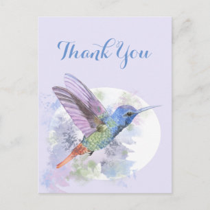 Postal Gracias Watercolor Hummingbird Bird