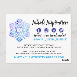 Postal Gracias Watercolor Mandala Yoga Metafísico