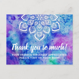 Postal Gracias Watercolor Mandala Yoga Metafísico