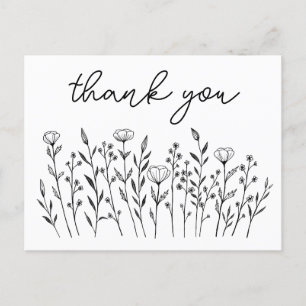 Postal GRACIAS Wildflowers Simple Personalizado