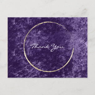 Postal Gracias Wreath Violet Gold Velvet Purple Grape