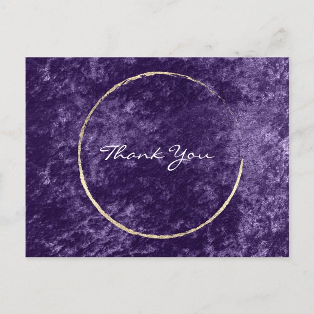 Postal Gracias Wreath Violet Gold Velvet Purple Grape (Anverso)