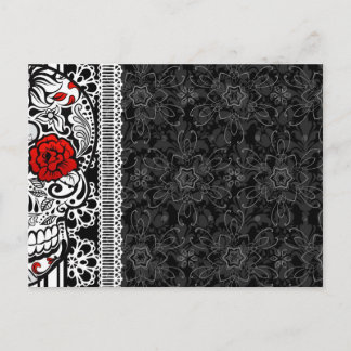 Postal Gracias Y0u Calveras Sugar Skull Postcard