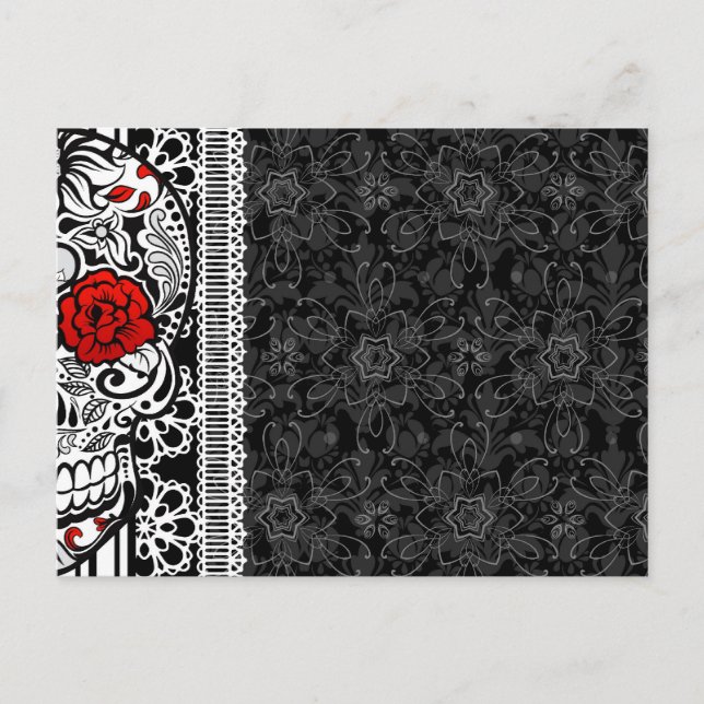 Postal Gracias Y0u Calveras Sugar Skull Postcard (Anverso)