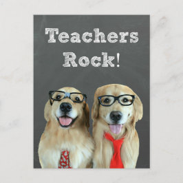Postal Graciosa Apreciación del profesor Golden Retriever