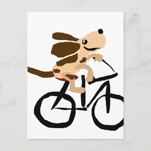 Postal Graciosa Bicicleta Basset Hound (Anverso)