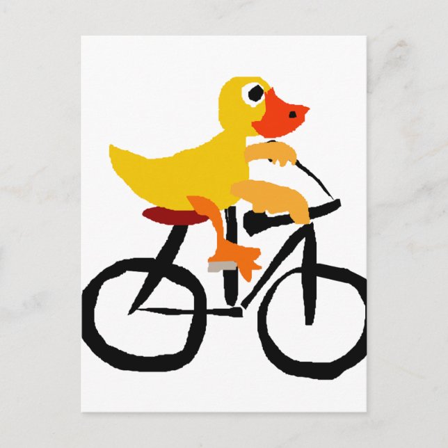 Postal Graciosa Bicicleta Yellow Duck (Anverso)