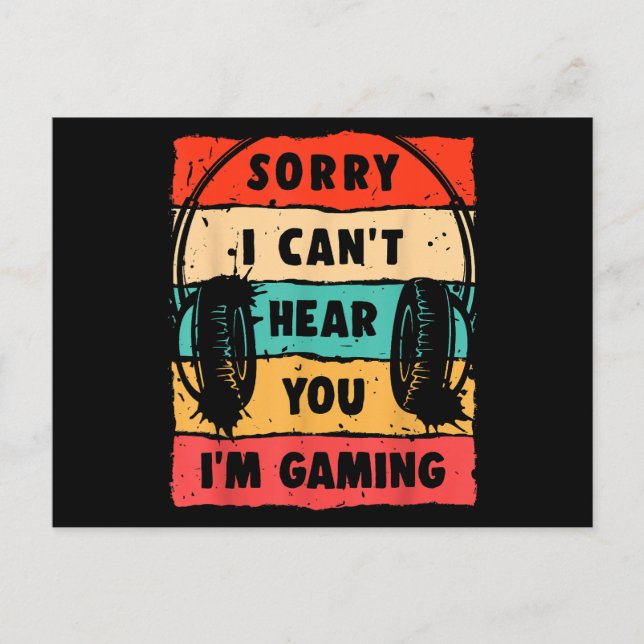 Postal Graciosa camiseta de gamer para adolescentes hombr (Anverso)