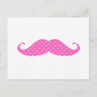 Graciosa chica rosa caliente Polka Doce Mustache