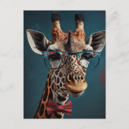 Postal Graciosa jirafa Hipster divertidos retratos animal