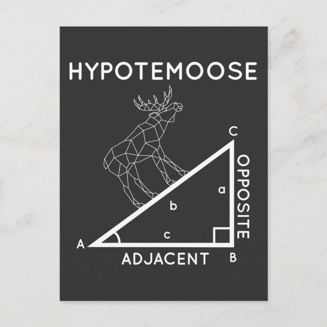 Postal Graciosa matemática Pun Moose Hipotenuse Mathemati (Anverso)