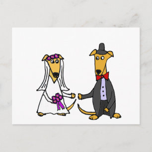 Postal Graciosa novia de perros de Greyhound y Groom