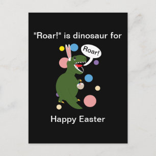 Postal Graciosa personalización de dinosaurios de Pascua