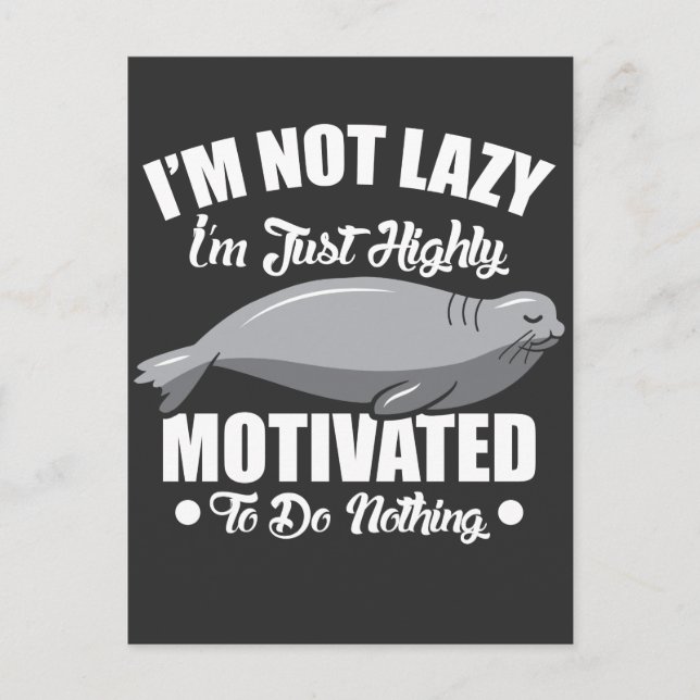 Postal Graciosa Procrastinación Gag Lazy no hace nada más (Anverso)
