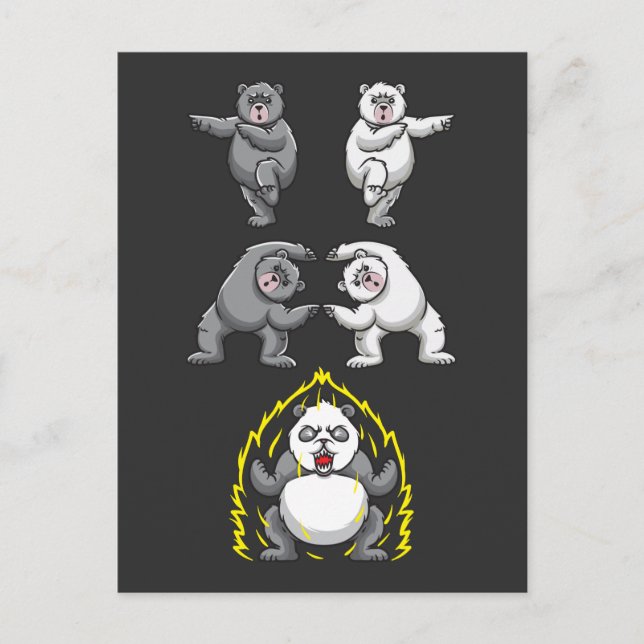 Postal Graciosa transformación del oso polar Panda Fusion (Anverso)