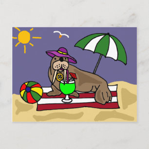 Postal Graciosa Walrus en el Beach Art