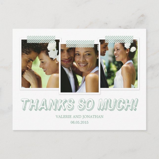 Postal Graciosas Instantáneas Gracias Postcard (Anverso)