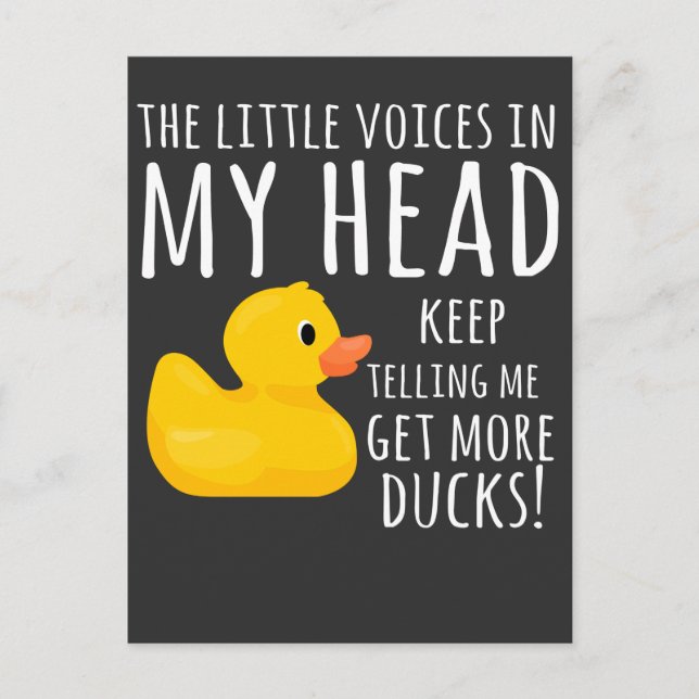 Postal Graciosas voces de duck de caucho en mi cabeza (Anverso)