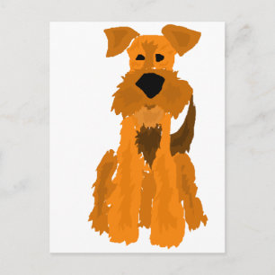 Postal Gracioso Airedale Terrier Dog Art