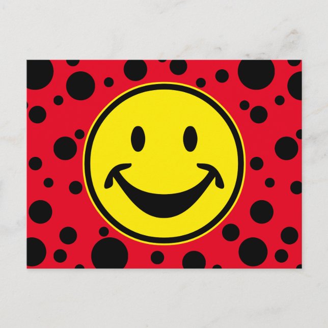 Postal Gracioso amarillo y puntos + tu trasero. e ideas (Anverso)