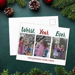 Postal Gracioso año peor que Navidades del humor navideño